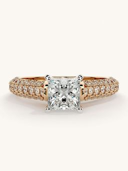 Valanova - Rose Gold Sterling Silver and Certified Lab Grown Diamond 1.37Cts Ring
