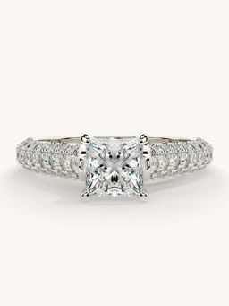 Valanova - White Gold Sterling Silver and Certified Lab Grown Diamond 1.37Cts Ring