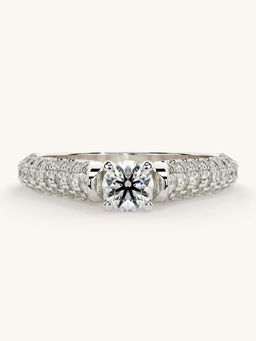 Valanova - White Gold Sterling Silver and Certified Lab Grown Diamond 0.87Cts Ring