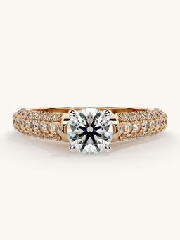 Valanova - Rose Gold Sterling Silver and Certified Lab Grown Diamond 1.12Cts Ring
