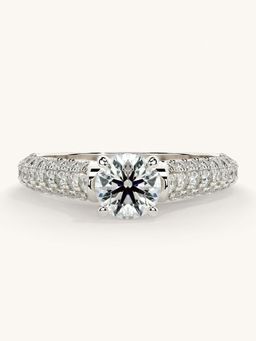 Valanova - White Gold Sterling Silver and Certified Lab Grown Diamond 1.12Cts Ring