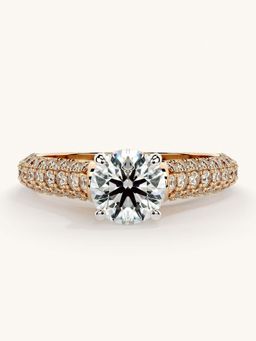 Valanova - Rose Gold Sterling Silver and Certified Lab Grown Diamond 1.37Cts Ring