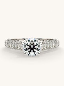 Valanova - White Gold Sterling Silver and Certified Lab Grown Diamond 1.37Cts Ring