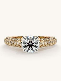 Valanova - Gold Sterling Silver and Certified Lab Grown Diamond 1.37Cts Ring