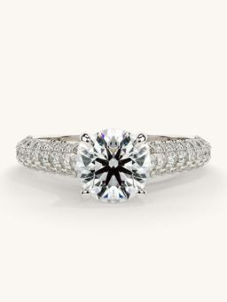 Valanova - White Gold Sterling Silver and Certified Lab Grown Diamond 1.62Cts Ring