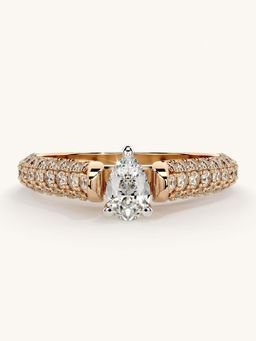 Valanova - Rose Gold Sterling Silver and Certified Lab Grown Diamond 0.87Cts Ring