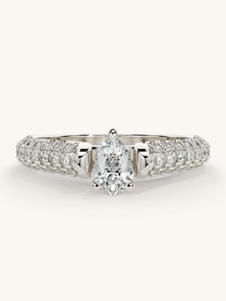 Valanova - White Gold Sterling Silver and Certified Lab Grown Diamond 0.87Cts Ring