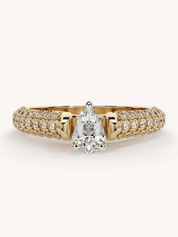 Valanova - Gold Sterling Silver and Certified Lab Grown Diamond 0.87Cts Ring