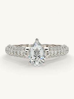 Valanova - White Gold Sterling Silver and Certified Lab Grown Diamond 1.12Cts Ring