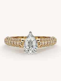 Valanova - Gold Sterling Silver and Certified Lab Grown Diamond 1.12Cts Ring