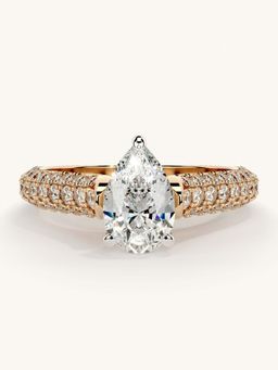 Valanova - Rose Gold Sterling Silver and Certified Lab Grown Diamond 1.37Cts Ring
