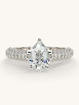 Valanova - White Gold Sterling Silver and Certified Lab Grown Diamond 1.37Cts Ring