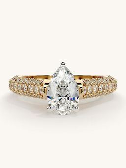Valanova - Gold Sterling Silver and Certified Lab Grown Diamond 1.37Cts Ring