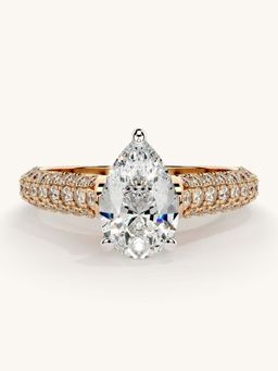Valanova - Rose Gold Sterling Silver and Certified Lab Grown Diamond 1.62Cts Ring