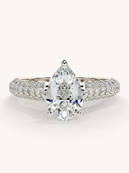 Valanova - White Gold Sterling Silver and Certified Lab Grown Diamond 1.62Cts Ring