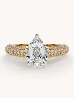 Valanova - Gold Sterling Silver and Certified Lab Grown Diamond 1.62Cts Ring