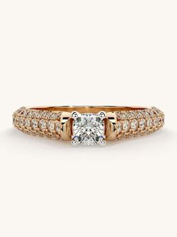 Valanova - Rose Gold Sterling Silver and Certified Lab Grown Diamond 0.87Cts Ring