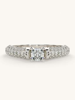 Valanova - White Gold Sterling Silver and Certified Lab Grown Diamond 0.87Cts Ring