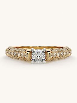 Valanova - Gold Sterling Silver and Certified Lab Grown Diamond 0.87Cts Ring