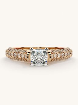Valanova - Rose Gold Sterling Silver and Certified Lab Grown Diamond 1.12Cts Ring