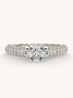 Valanova - White Gold Sterling Silver and Certified Lab Grown Diamond 1.12Cts Ring