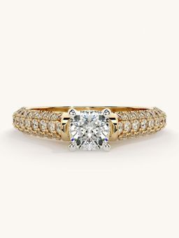 Valanova - Gold Sterling Silver and Certified Lab Grown Diamond 1.12Cts Ring