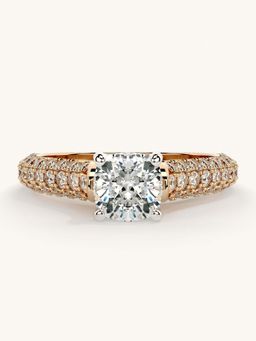 Valanova - Rose Gold Sterling Silver and Certified Lab Grown Diamond 1.37Cts Ring
