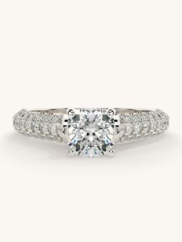 Valanova - White Gold Sterling Silver and Certified Lab Grown Diamond 1.37Cts Ring
