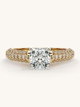 Valanova - Gold Sterling Silver and Certified Lab Grown Diamond 1.37Cts Ring