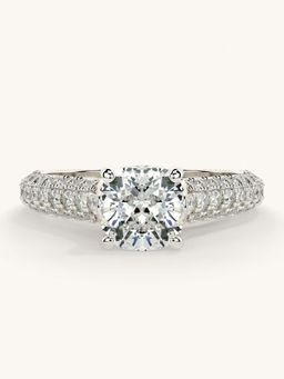 Valanova - White Gold Sterling Silver and Certified Lab Grown Diamond 1.62Cts Ring