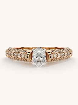 Valanova - Rose Gold Sterling Silver and Certified Lab Grown Diamond 0.87Cts Ring
