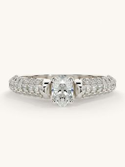 Valanova - White Gold Sterling Silver and Certified Lab Grown Diamond 0.87Cts Ring