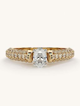 Valanova - Gold Sterling Silver and Certified Lab Grown Diamond 0.87Cts Ring