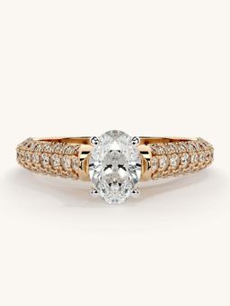 Valanova - Rose Gold Sterling Silver and Certified Lab Grown Diamond 1.12Cts Ring