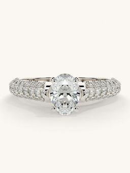 Valanova - White Gold Sterling Silver and Certified Lab Grown Diamond 1.12Cts Ring