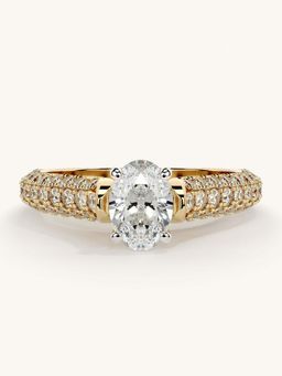Valanova - Gold Sterling Silver and Certified Lab Grown Diamond 1.12Cts Ring