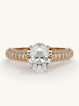 Valanova - Rose Gold Sterling Silver and Certified Lab Grown Diamond 1.37Cts Ring