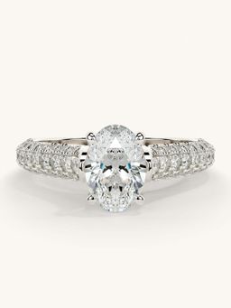 Valanova - White Gold Sterling Silver and Certified Lab Grown Diamond 1.37Cts Ring