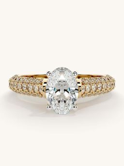 Valanova - Gold Sterling Silver and Certified Lab Grown Diamond 1.37Cts Ring
