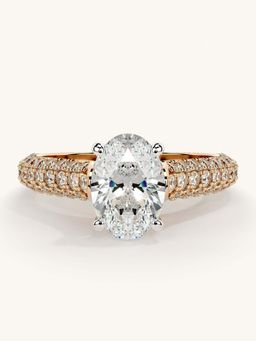Valanova - Rose Gold Sterling Silver and Certified Lab Grown Diamond 1.62Cts Ring