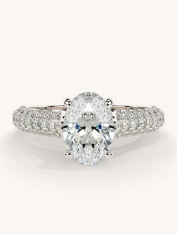 Valanova - White Gold Sterling Silver and Certified Lab Grown Diamond 1.62Cts Ring