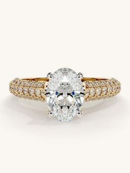 Valanova - Gold Sterling Silver and Certified Lab Grown Diamond 1.62Cts Ring
