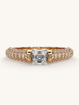 Valanova - Rose Gold Sterling Silver and Certified Lab Grown Diamond 0.87Cts Ring
