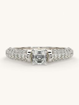 Valanova - White Gold Sterling Silver and Certified Lab Grown Diamond 0.87Cts Ring