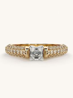 Valanova - Gold Sterling Silver and Certified Lab Grown Diamond 0.87Cts Ring
