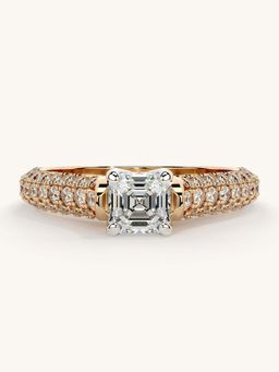 Valanova - Rose Gold Sterling Silver and Certified Lab Grown Diamond 1.12Cts Ring