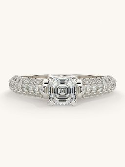 Valanova - White Gold Sterling Silver and Certified Lab Grown Diamond 1.12Cts Ring