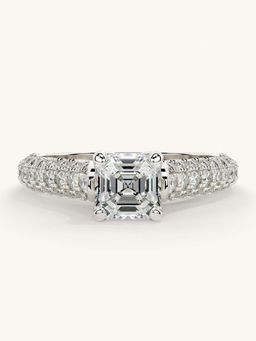 Valanova - White Gold Sterling Silver and Certified Lab Grown Diamond 1.37Cts Ring