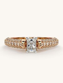 Valanova - Rose Gold Sterling Silver and Certified Lab Grown Diamond 0.87Cts Ring