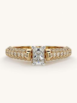 Valanova - Gold Sterling Silver and Certified Lab Grown Diamond 0.87Cts Ring